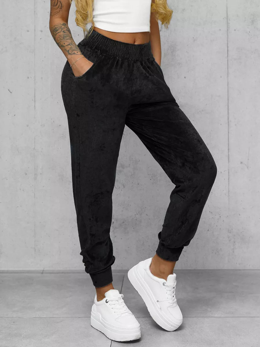 Women's black velour pants Azil