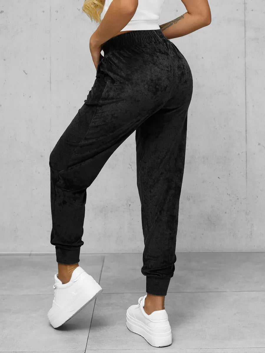 Women's black velour pants Azil