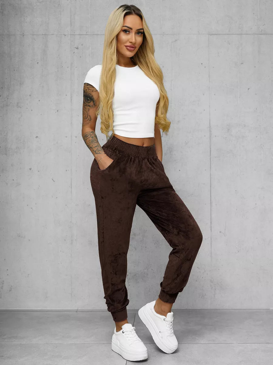 Women's brown velour pants Azil