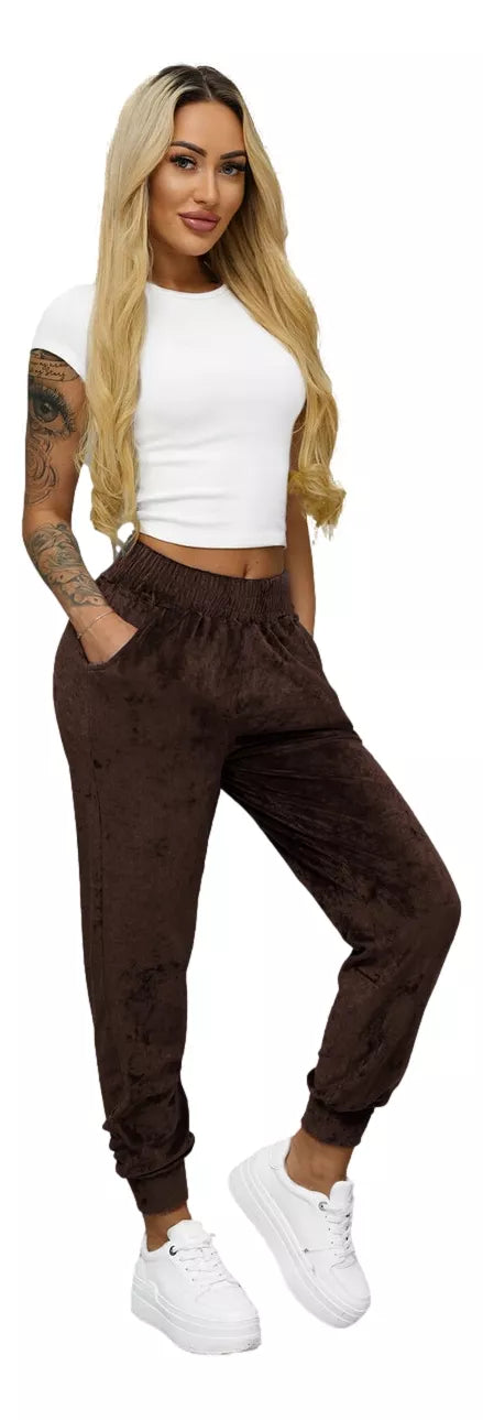 Women's brown velour pants Azil