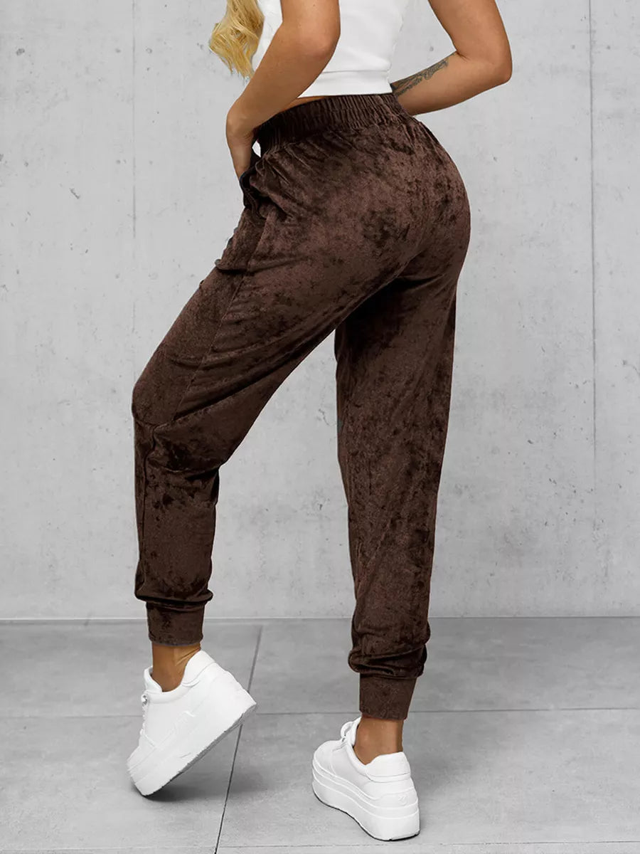 Women's brown velour pants Azil