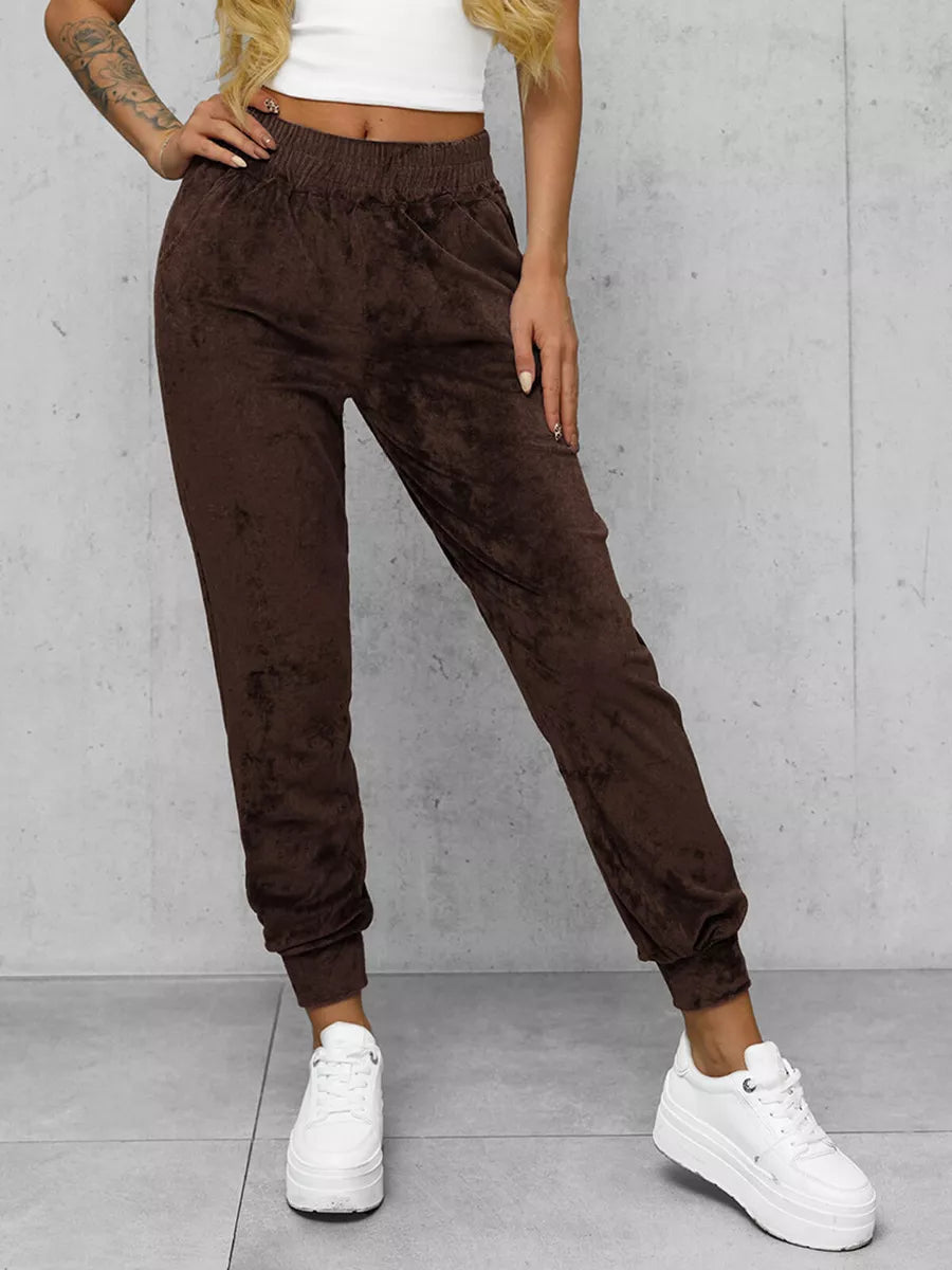 Women's brown velour pants Azil