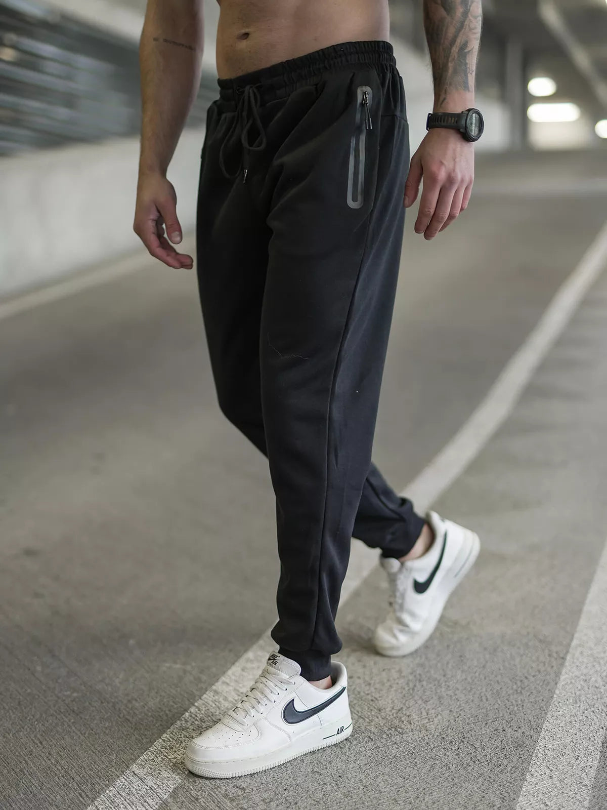 Men's black pants Run