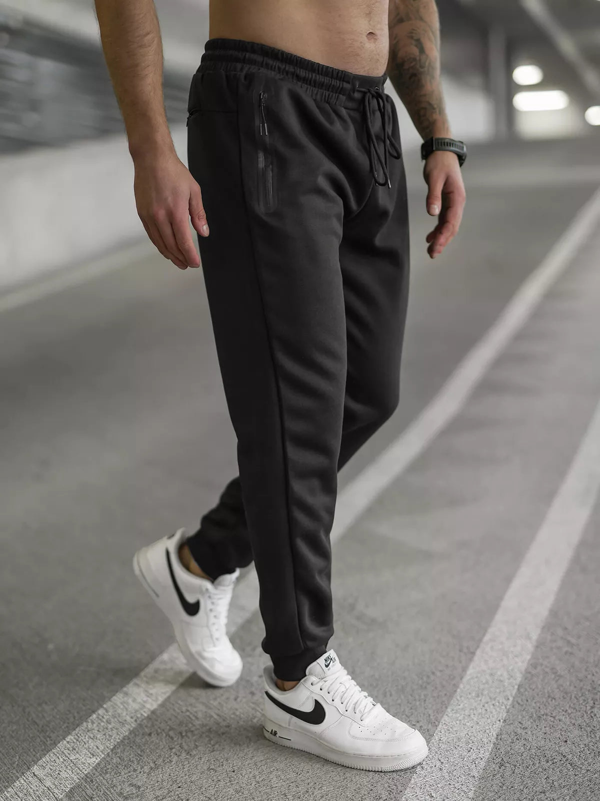 Men's black pants Run