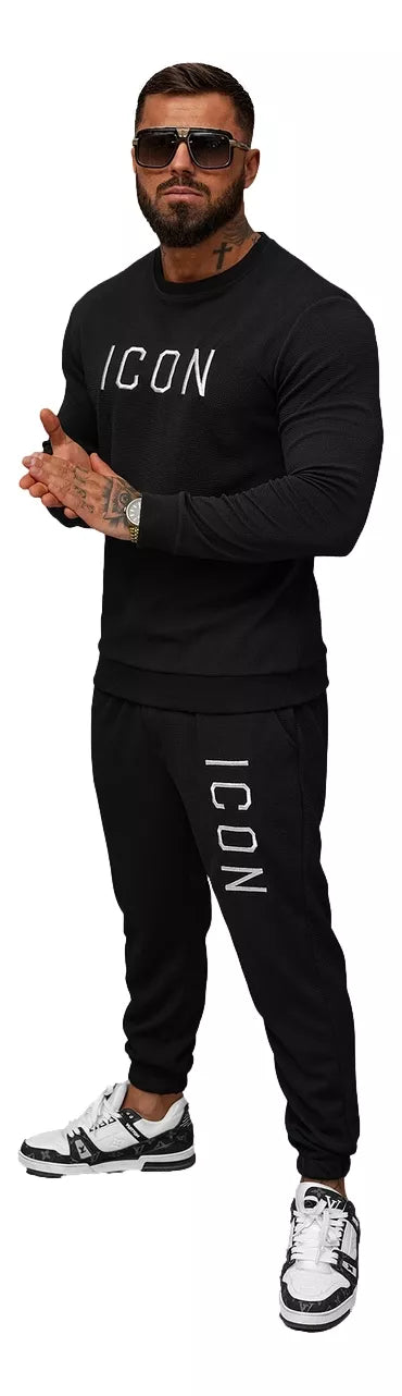 Men's black Icon sweatpants