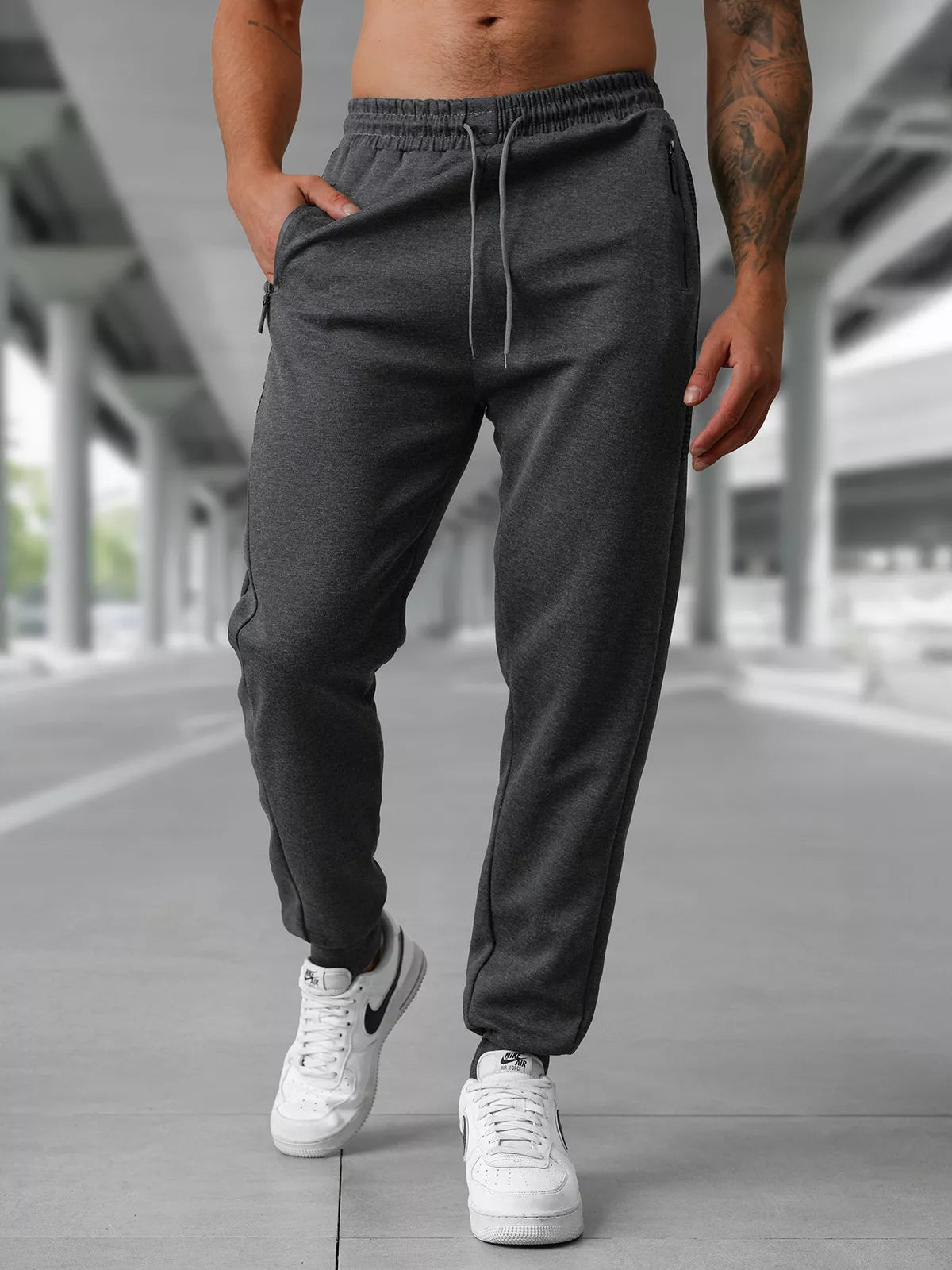 Men's dark gray casual pants Emit