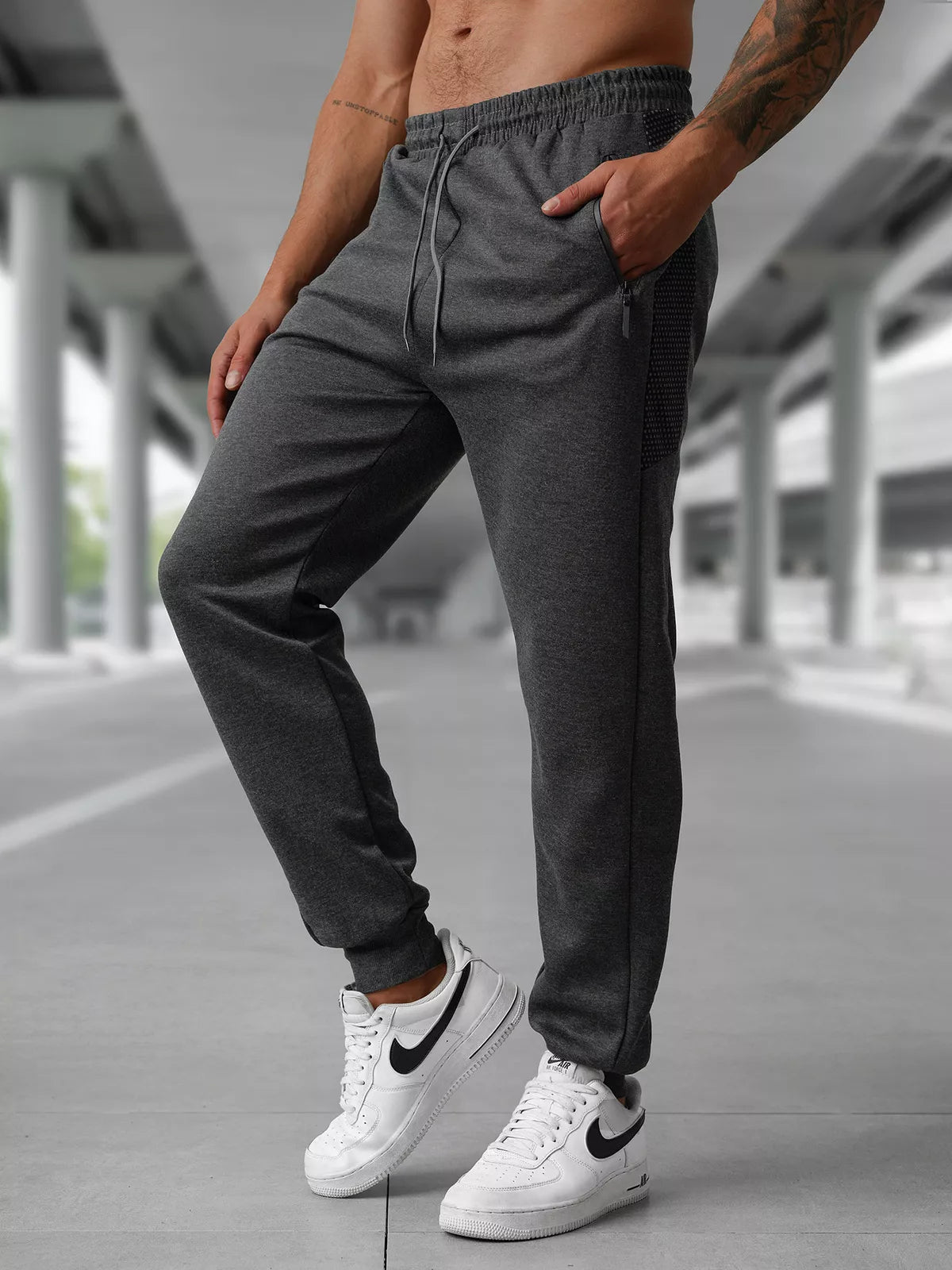 Men's dark gray casual pants Emit