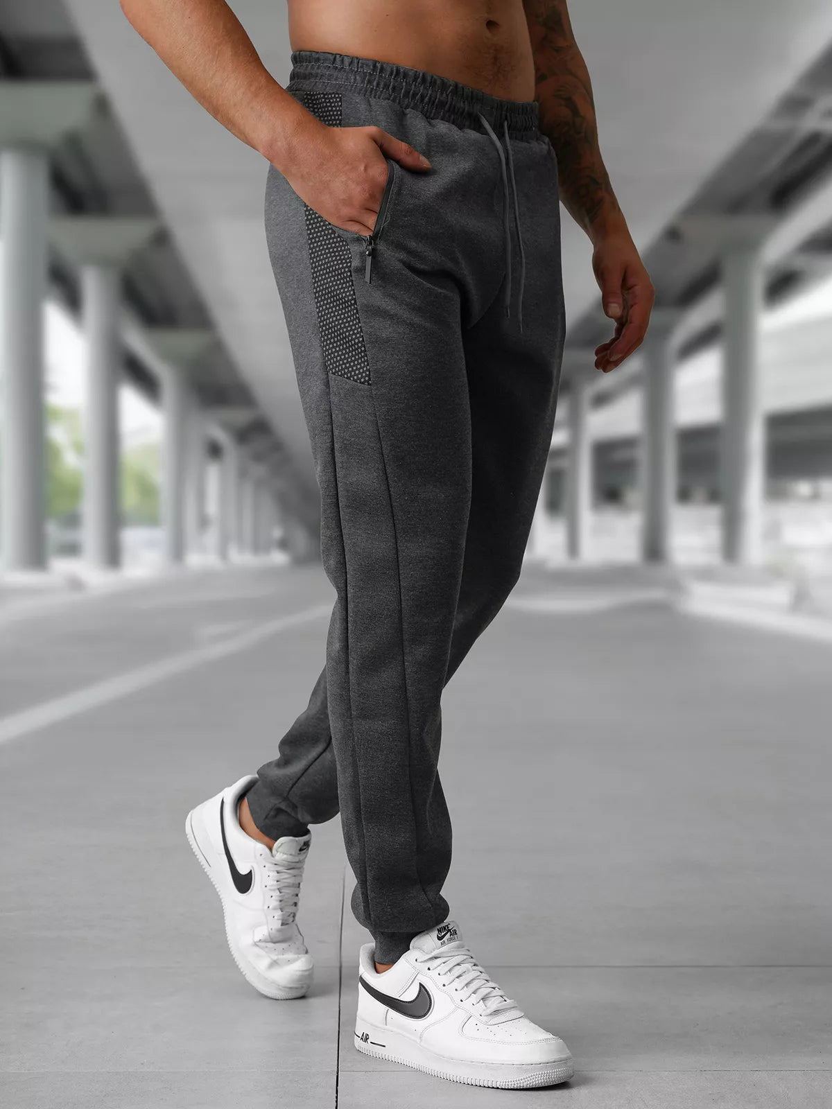Men's dark gray casual pants Emit