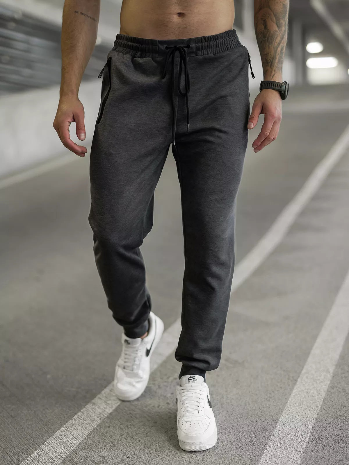 Men's dark gray pants Run
