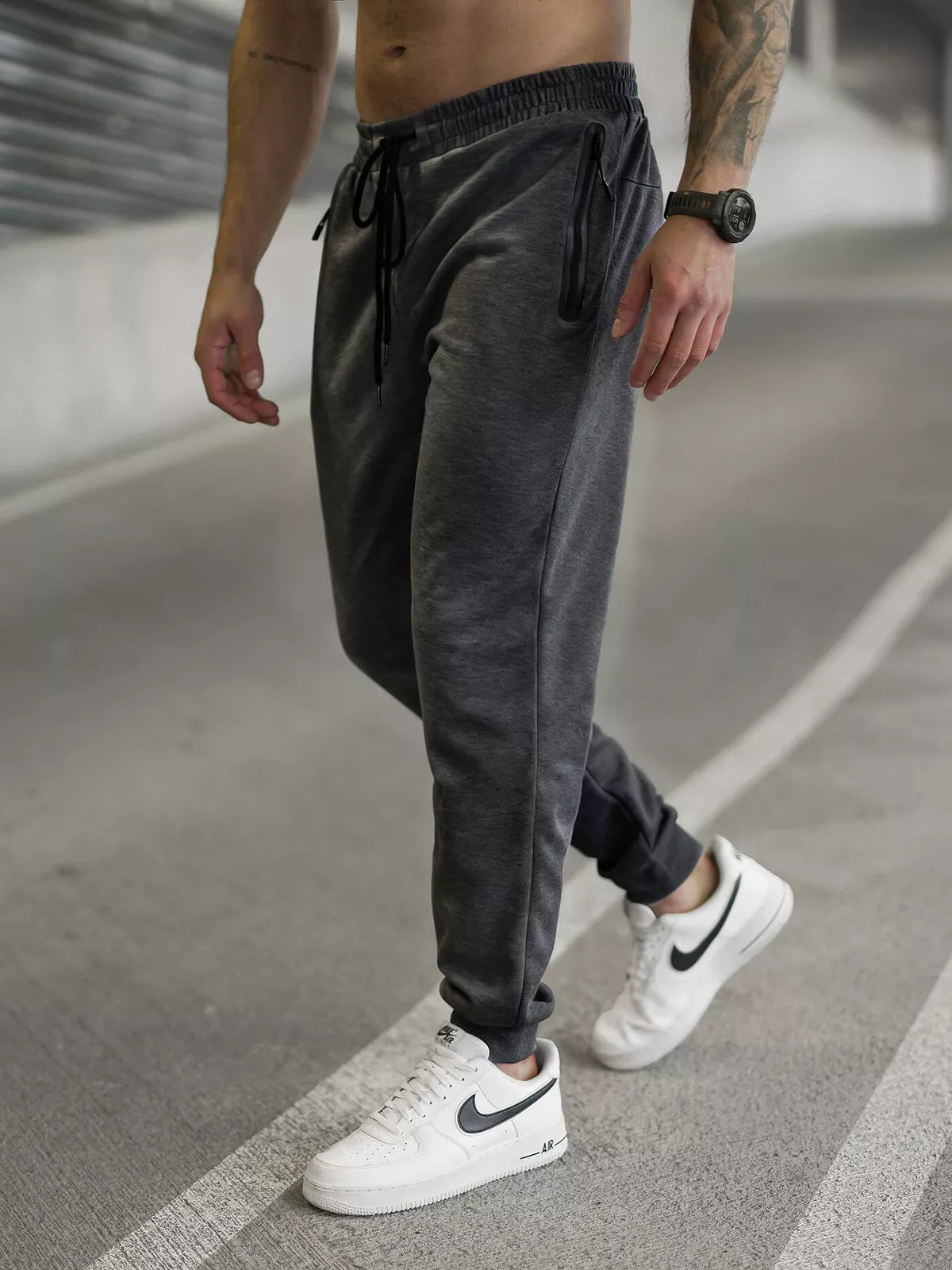 Men's dark gray pants Run