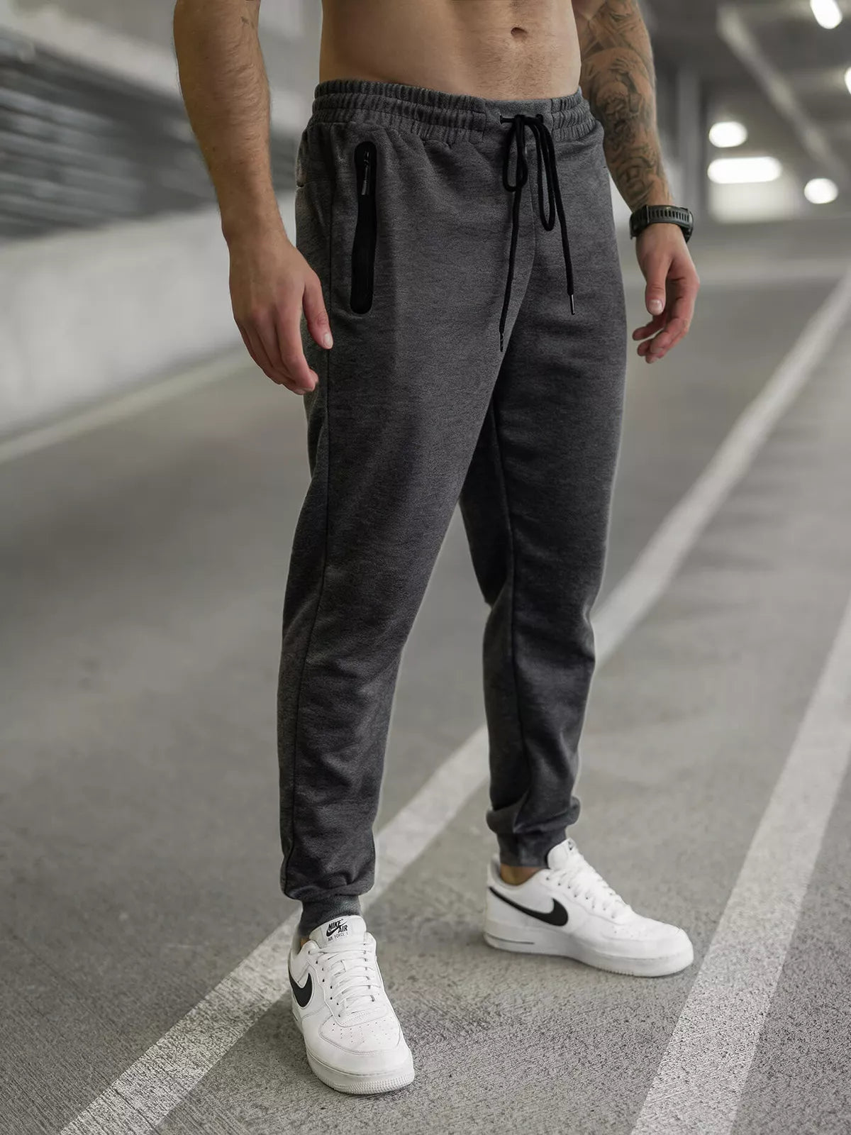 Men's dark gray pants Run