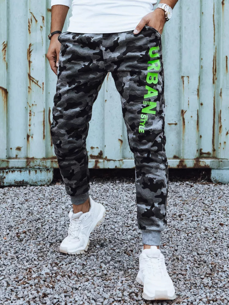 Men's dark gray camouflage casual pants Urban
