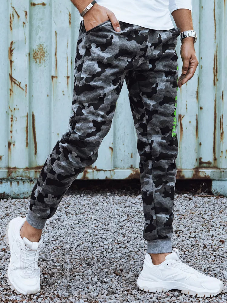Men's dark gray camouflage casual pants Urban