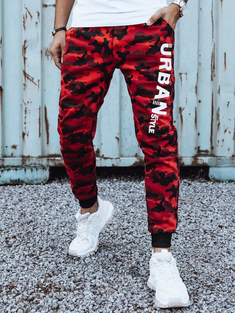 Men's red camouflage casual pants Urban