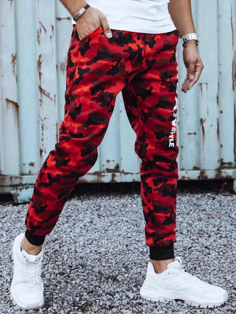 Men's red camouflage casual pants Urban