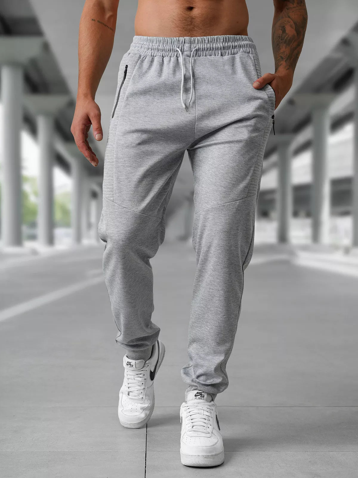 Men's light gray casual pants Amestin