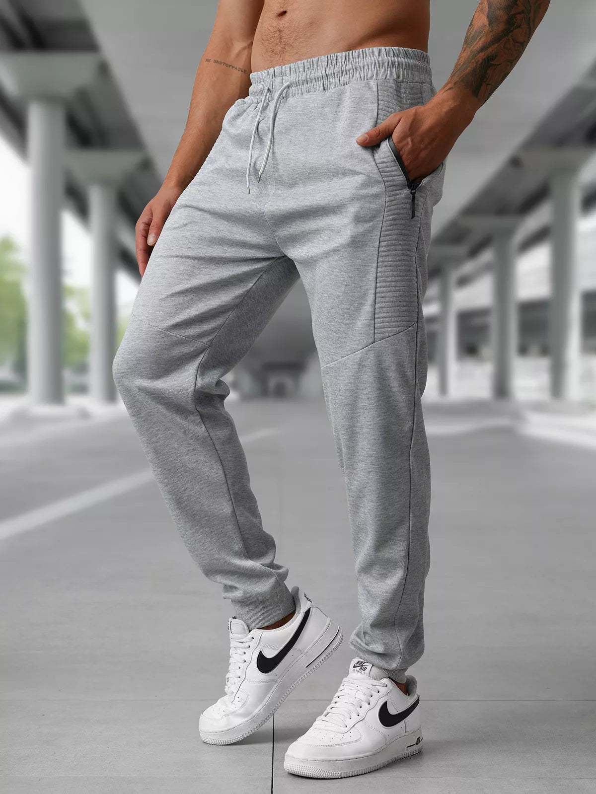Men's light gray casual pants Amestin
