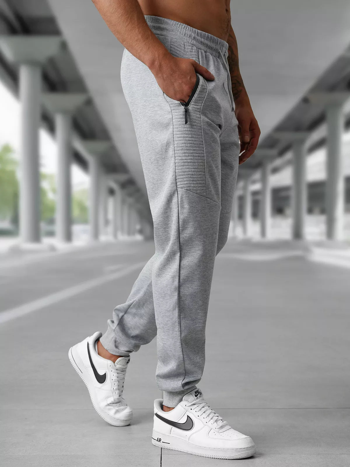 Men's light gray casual pants Amestin
