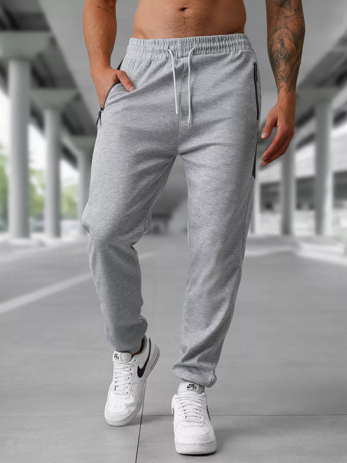 Men's light gray casual pants Emit