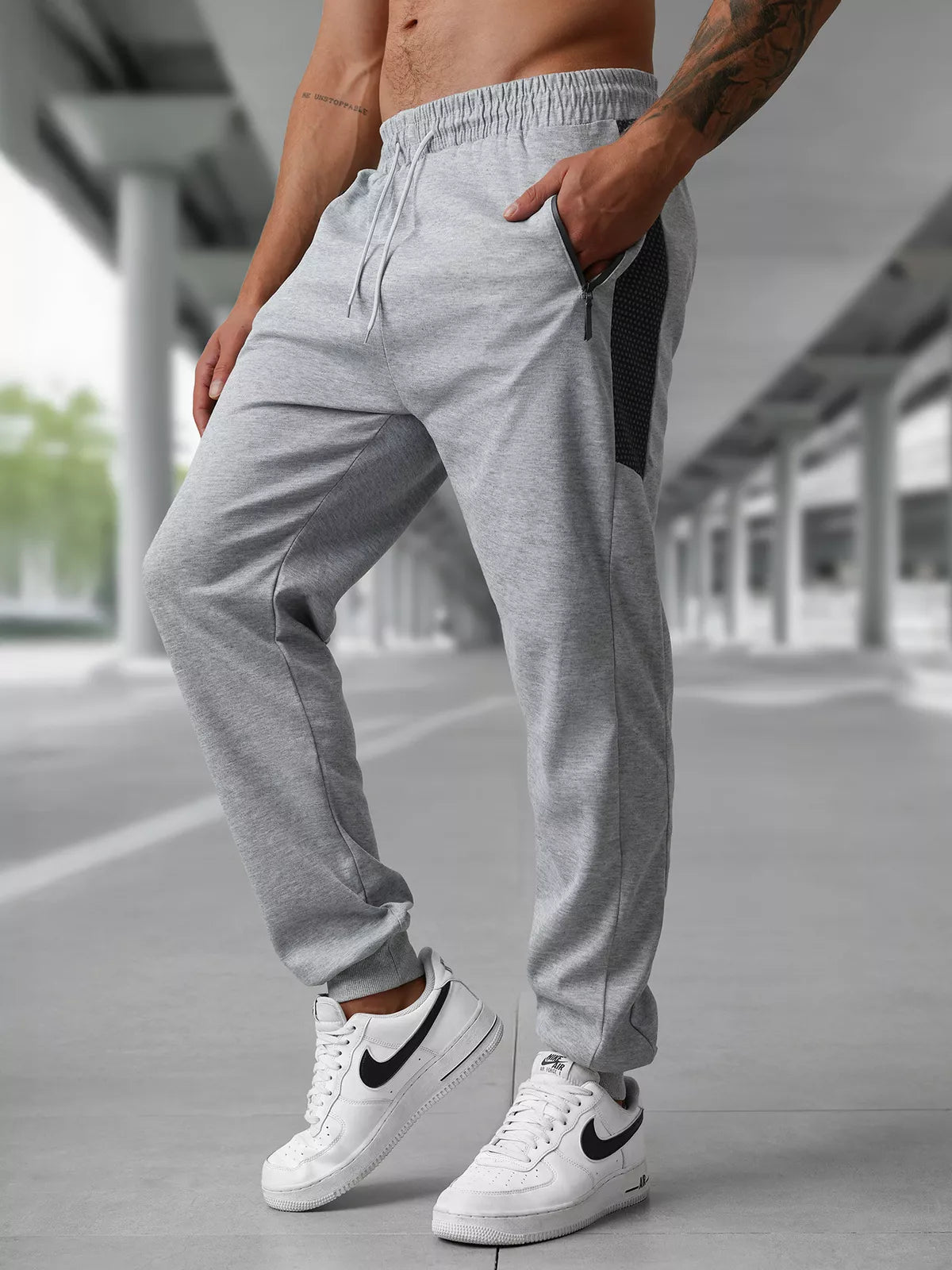 Men's light gray casual pants Emit