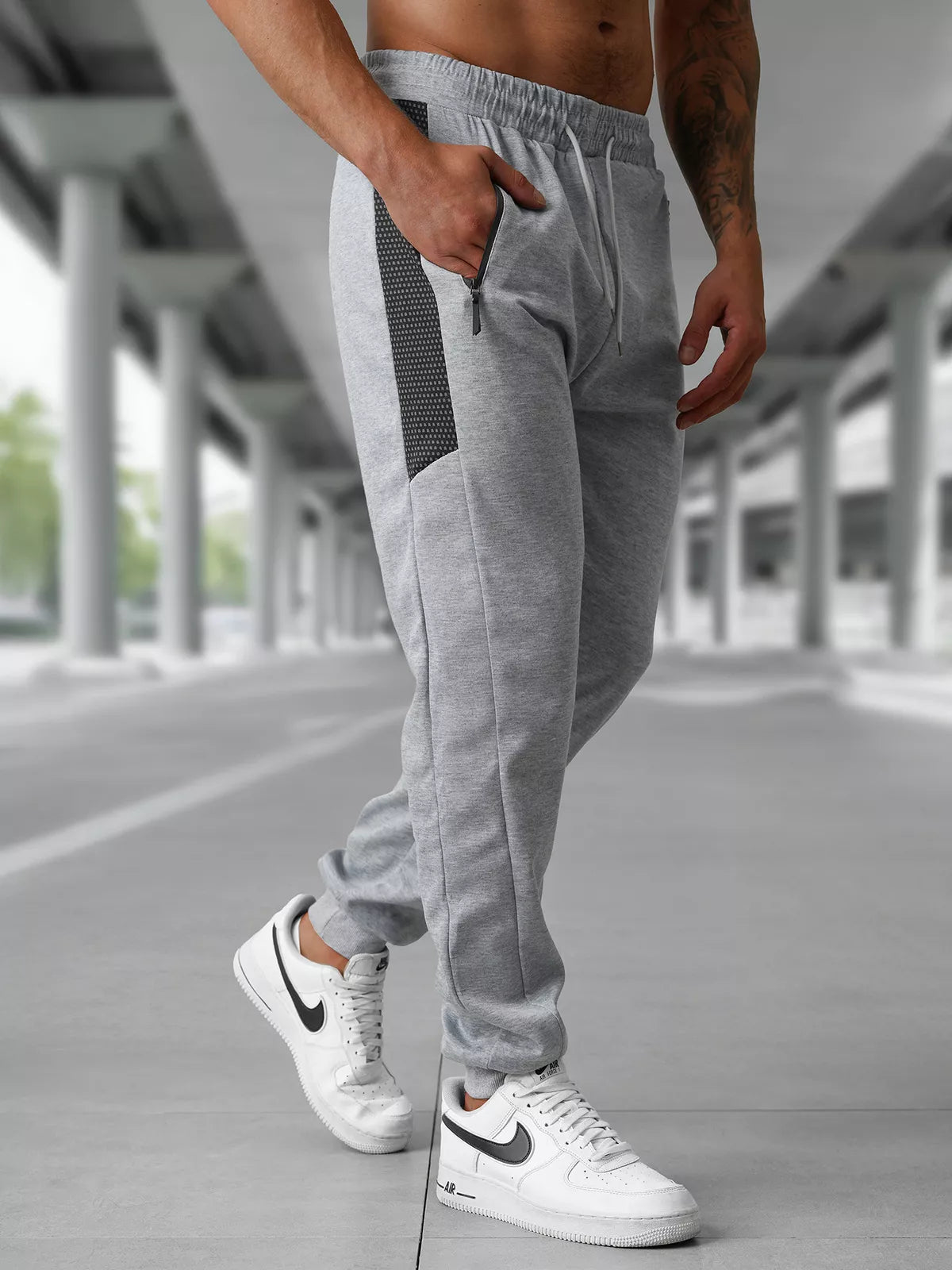 Men's light gray casual pants Emit