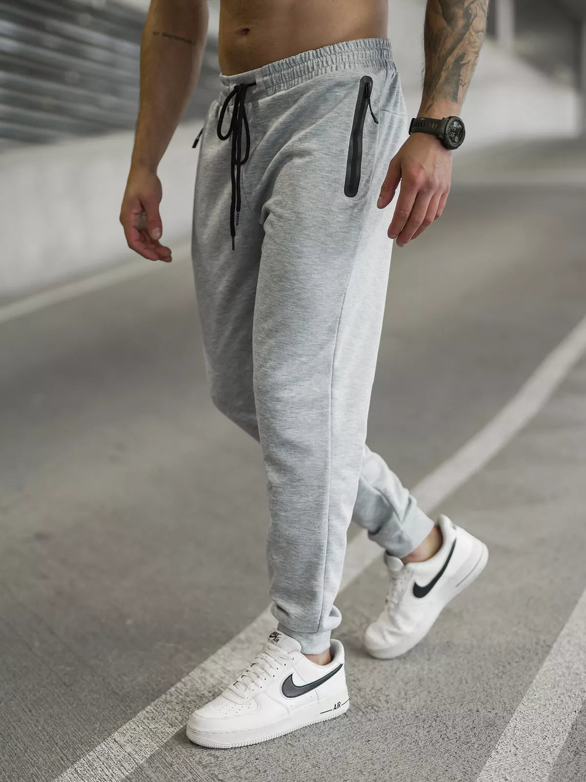 Men's light gray pants Run