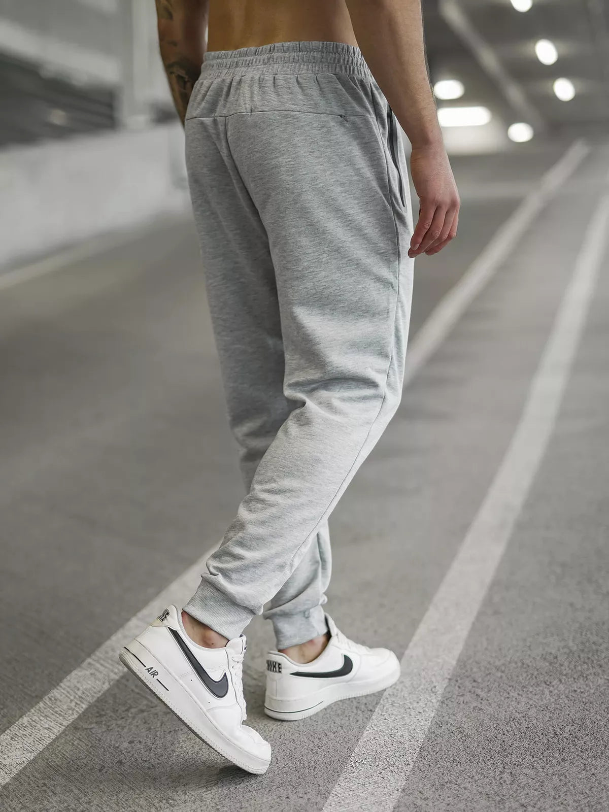 Men's light gray pants Run