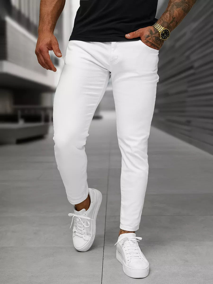 Men's white slim-fit jeans Jen