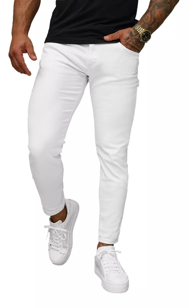 Men's white slim-fit jeans Jen