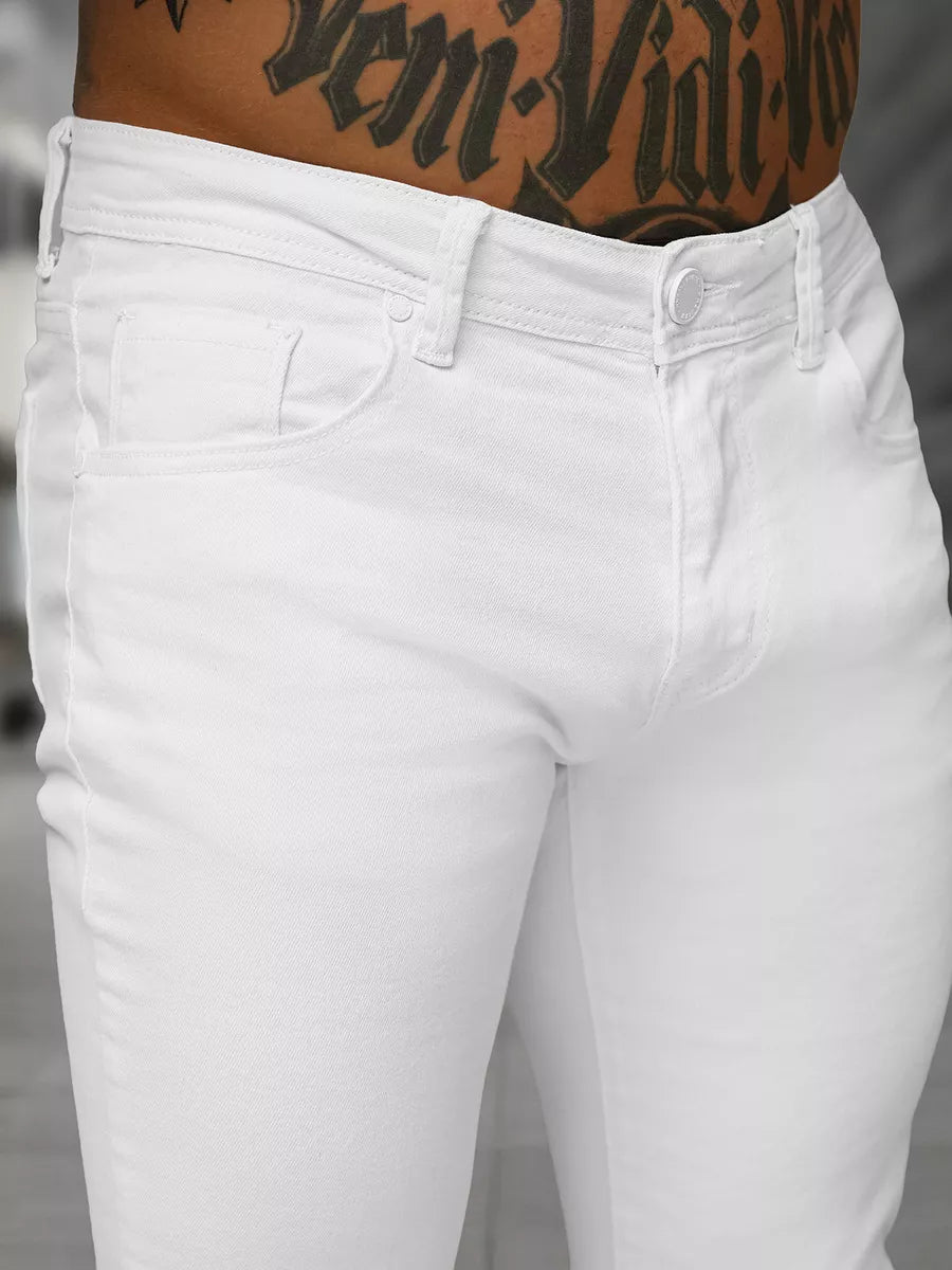 Men's white slim-fit jeans Jen