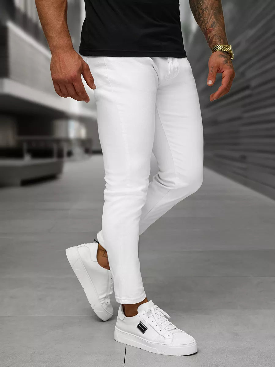 Men's white slim-fit jeans Jen