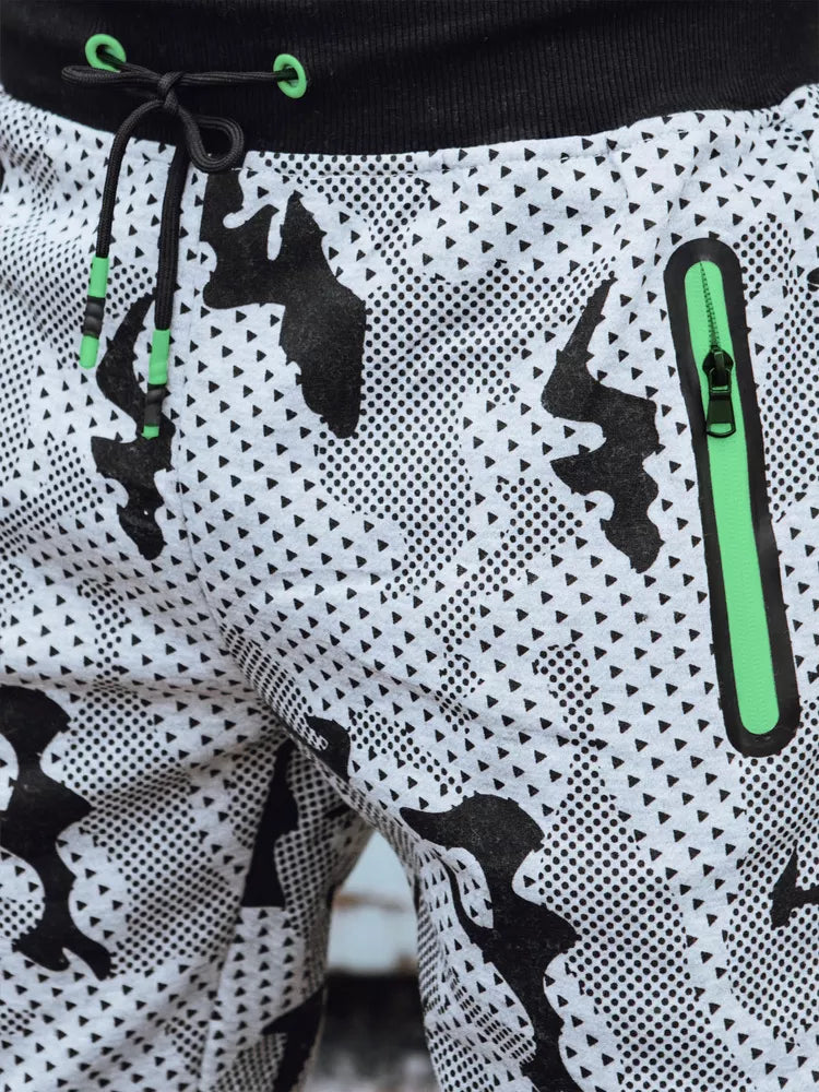 Men's light gray camouflage casual pants Run