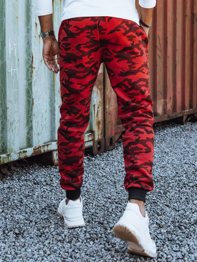 Men's red camouflage casual pants Superker