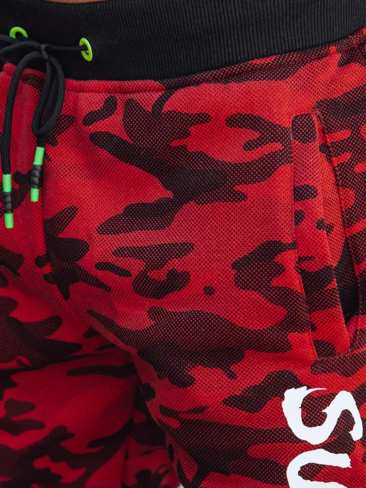 Men's red camouflage casual pants Superker