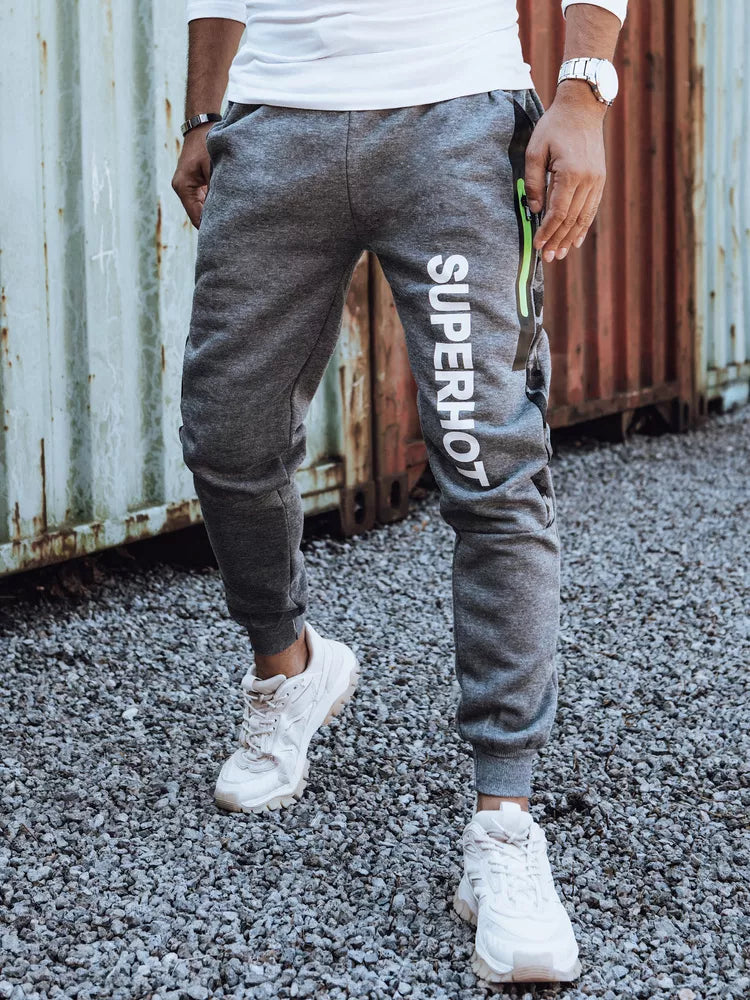 Men's dark gray casual pants Superhot