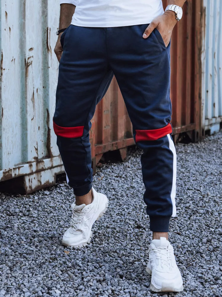 Men's dark blue casual pants Edma