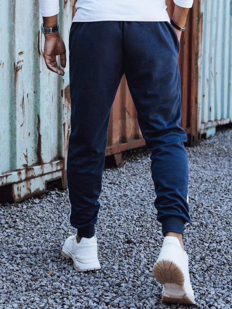 Men's dark blue casual pants Edma