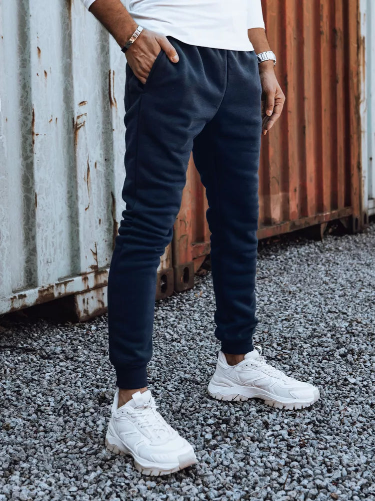 Men's dark blue casual pants Anti