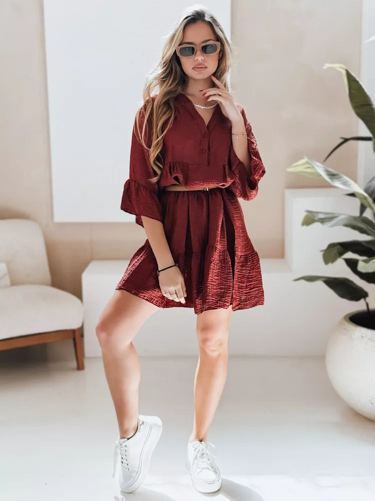 Women's burgundy summer dress Lyvonne