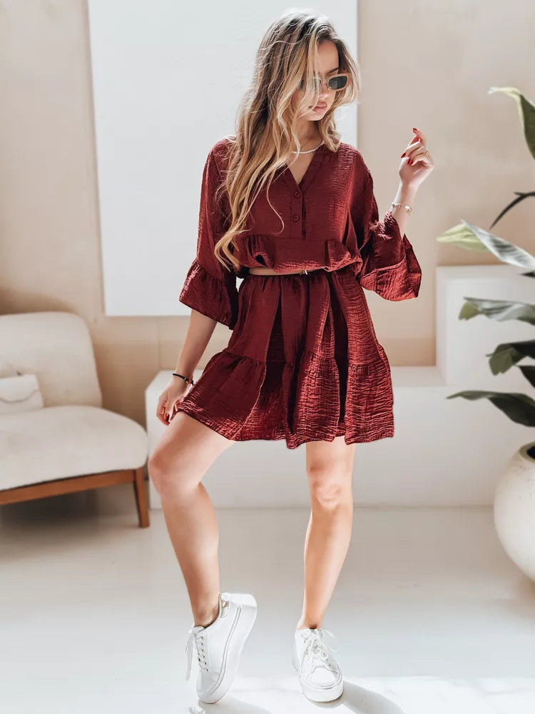 Women's burgundy summer dress Lyvonne