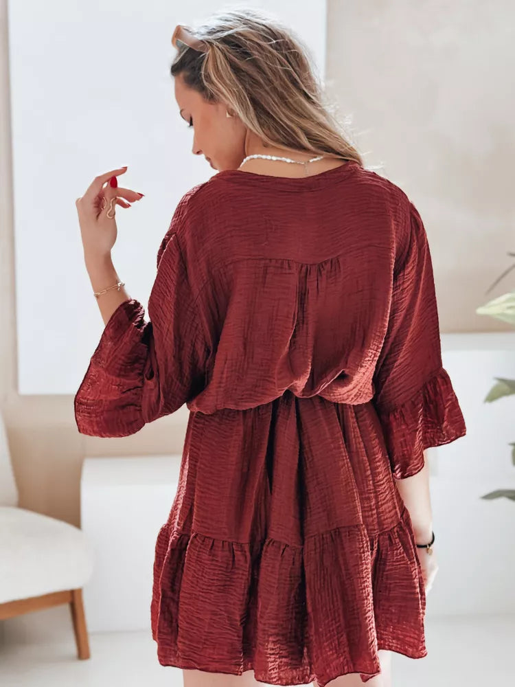 Women's burgundy summer dress Lyvonne