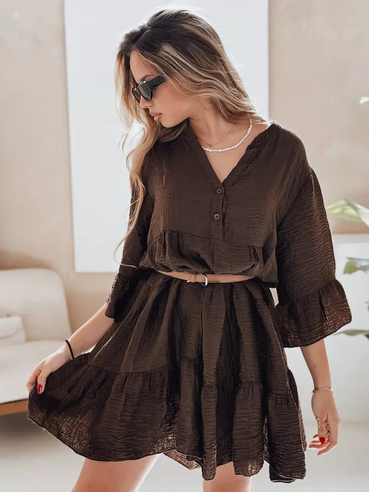 Women's dark brown summer dress Lyvonne