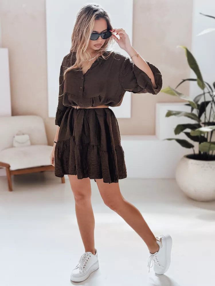 Women's dark brown summer dress Lyvonne