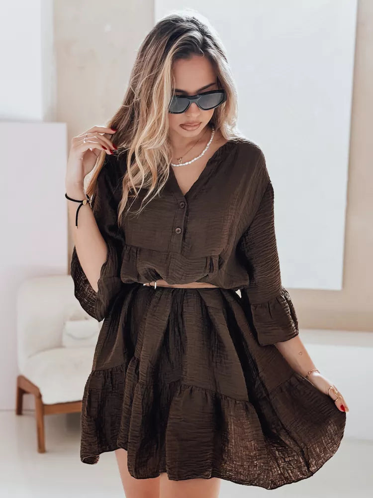 Women's dark brown summer dress Lyvonne