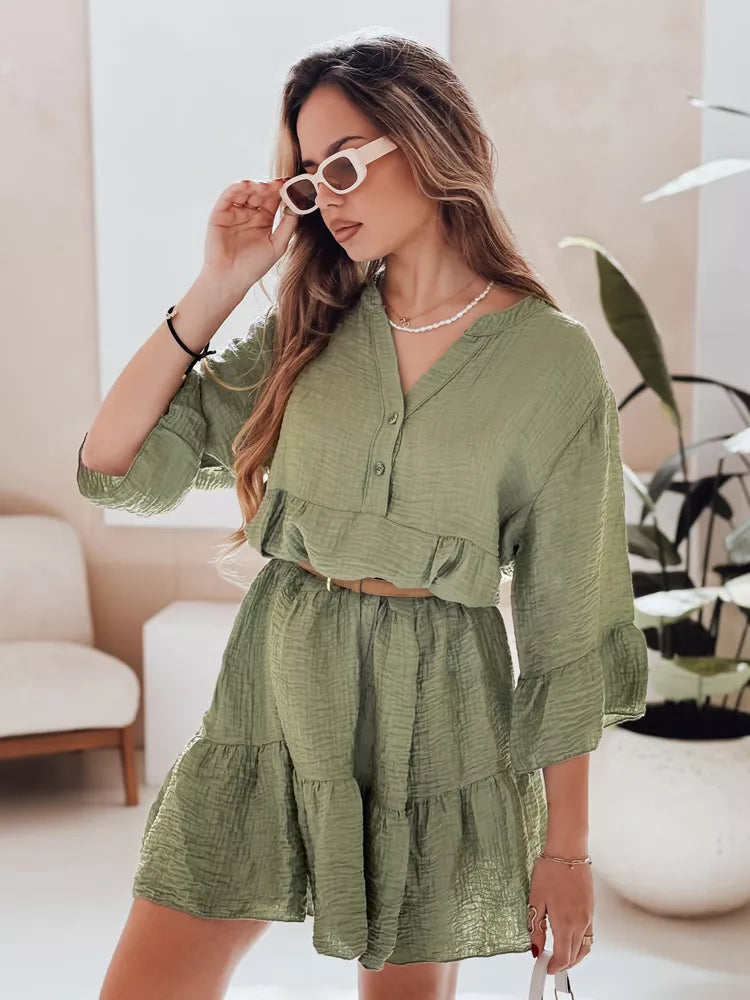 Women's green summer dress Lyvonne