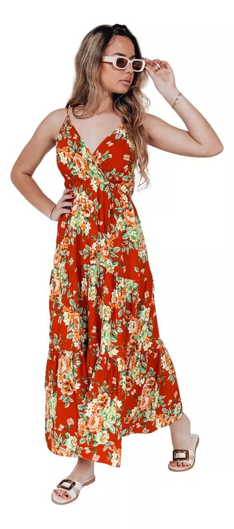 Women's red long dress Missblossy 