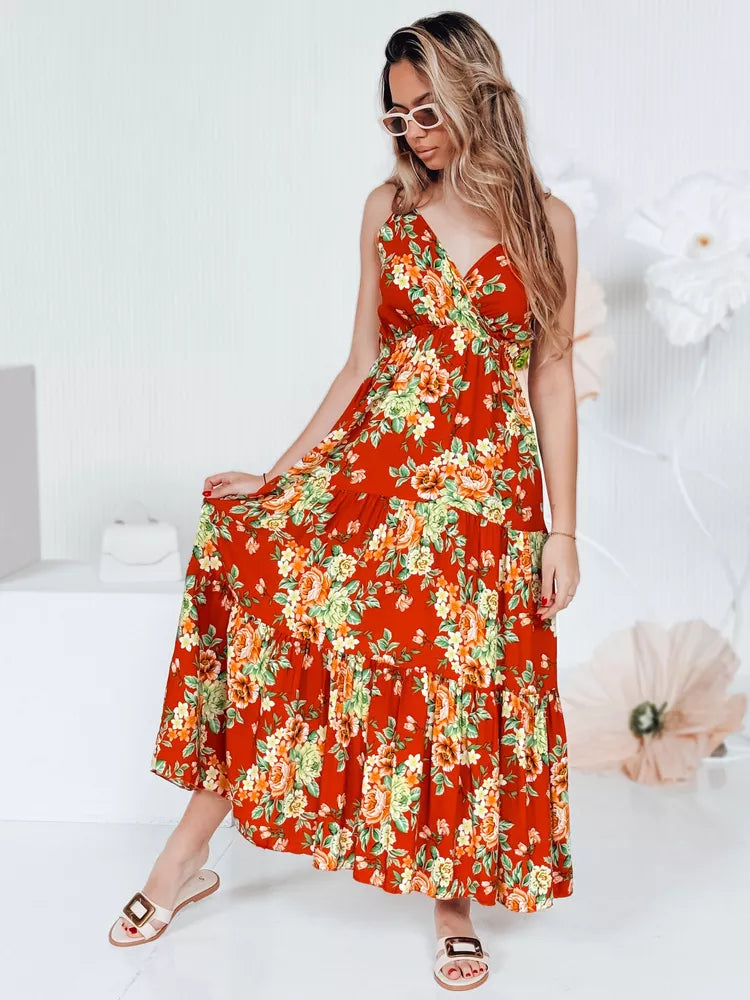 Women's red long dress Missblossy 