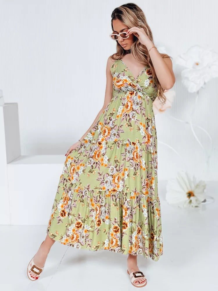 Women's light green long dress Missblossy 