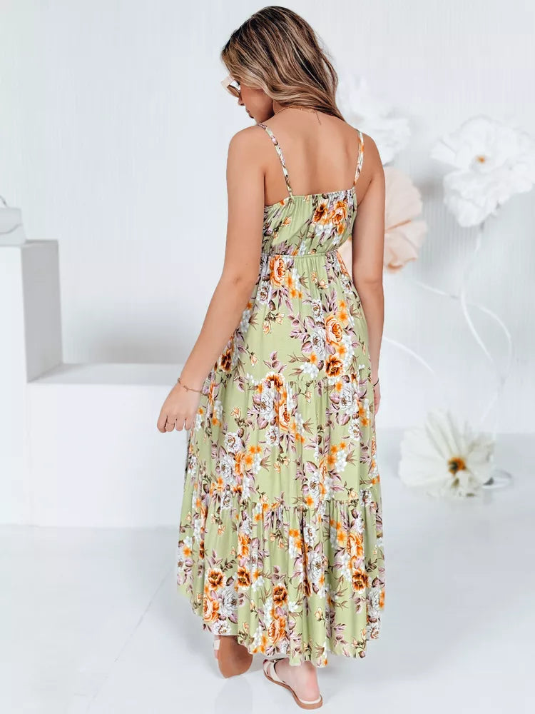 Women's light green long dress Missblossy 