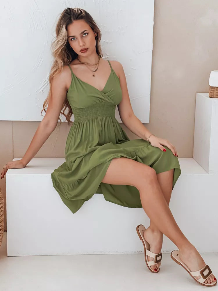 Women's green midi dress Missbreeze